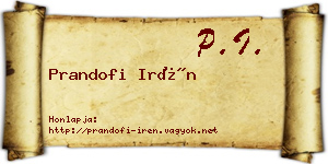 Prandofi Irén névjegykártya